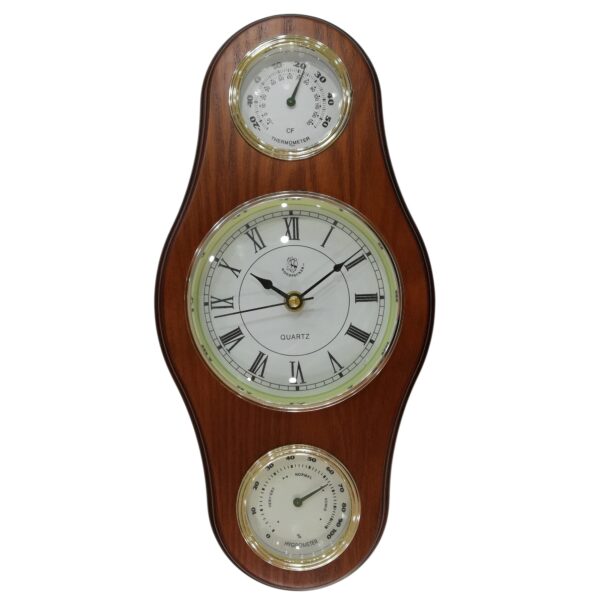 Woodpecker Quartz Wall Clock Thermometer Hygrometer 30 x 15 cm - 108