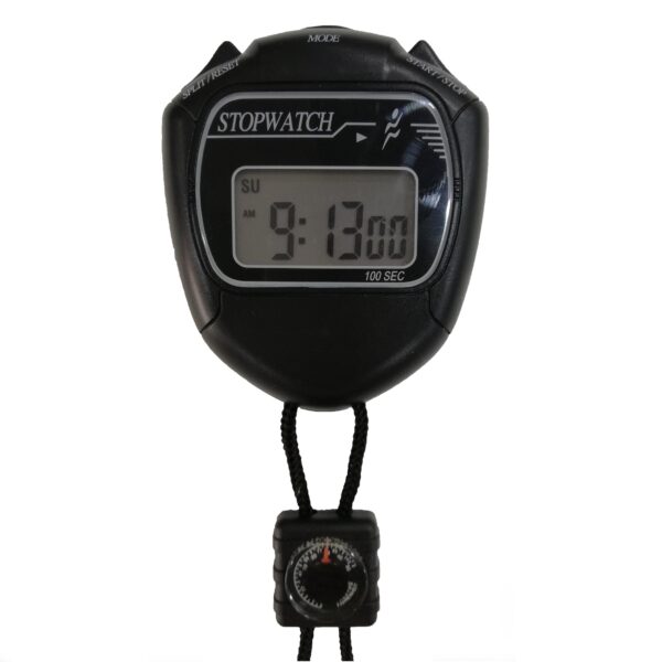 Sporting Digital Sports Stopwatch Timer with Compass Date Time Alarm for Fitness Coaches and Referees - 3366C