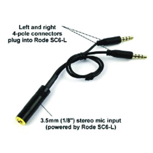 Conqueror Cable Audio Y Extension 3.5 mm 4 Pole 2 Male to 1 Female Jack for Headphone AUX 1 Meter Length - C109