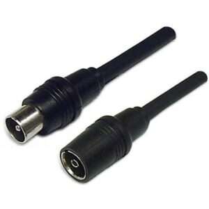 Conqueror RF Coaxial Cable 9.5mm TV Plug to 9.5mm TV Jack Male to Female 1.5 Meter Black - C28