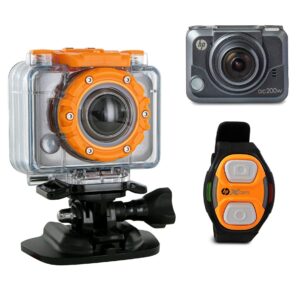 HP Wi-Fi Sports Action Camera Full HD Waterproof 5MP 170 Degree Wide Angle with Wrist Remote and Mounting Kit - AC200W