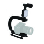 Conqueror Professional Bluetooth Vlogging Microphone with Anti-Shake Bracket and LED Light - AY49U