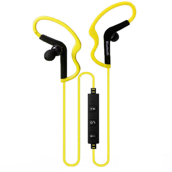 Sports Bluetooth Wireless Earphone Earbuds Yellow - D910