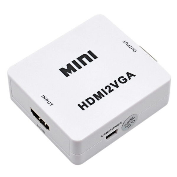 VGA to HDMI Female to Female Converter 1080P Video Converter Adapter for HDTVs, Monitors, Laptops, Desktops, Computers with Audio and Power - G167B