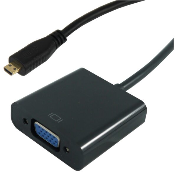 Micro HDMI to VGA Male to Female Converter for Computer, Desktop, Laptop, PC, Monitor, Projector and more with Audio and Power  - G191