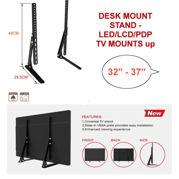 Conqueror Desk Mount Stand for LED, LCD, Plasma TV 26" To 37" - D300