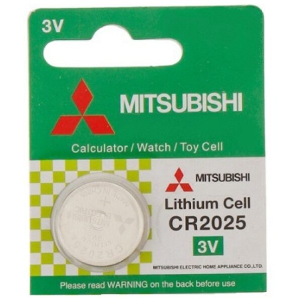 Mitsubishi Lithium Button Cell Battery  3 Volt for Watches, Cameras Pack of 5 - CR2025