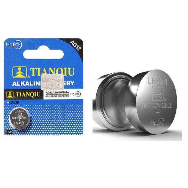 Tianqiu Alkaline Button Cell Battery  1.5 Volt  LR43, AG12 Pack of 10 - 386