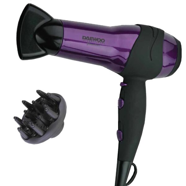 Daewoo Hair Dryer 2200 Watt with Concentrator and Diffuser - DHD7025