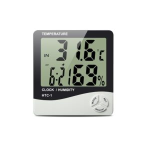 Digital Clock Thermometer Hygrometer Temperature and Humidity Monitor Alarm Weather Station - HTC-1