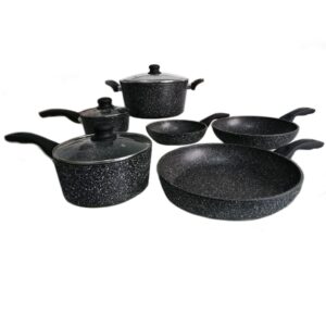 Westinghouse Set 6 Pieces Fry Pans Saucepans Casserole Marble Finish