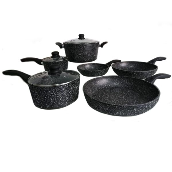 Westinghouse Set 6 Pieces Fry Pans Saucepans Casserole Marble Finish