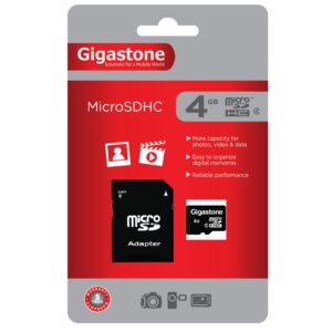 Gigastone Memory Micro SD 4 GB with Adapter Class 4 - M136A