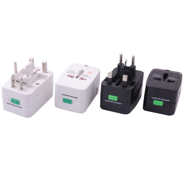 Plug Travel Adapter Universal All-in-1 Adapter for USA EU UK AUS with Fuse Protect, Built-in Safety Shutters - P221