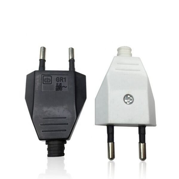 Plug Rewireable 2 Pin Round AC Power Plug - P222