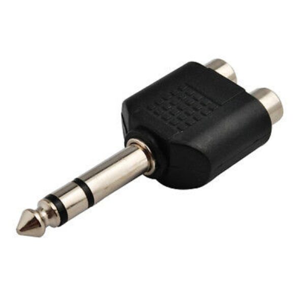 Plug 2 x RCA Female Adapter to 6.5mm Male Audio Connector - P233